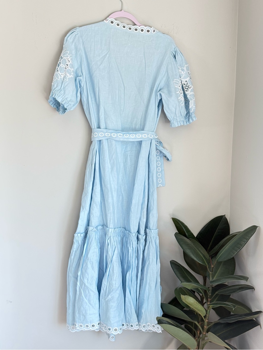 Fanm Mon CIDE WRAP 100% Linen Maxi DRESS L - Picture 3 of 7